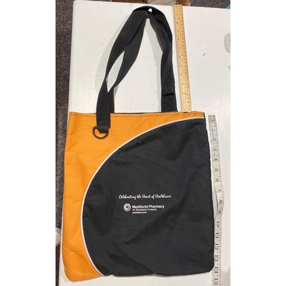 Black & Orange Tote Bag With Inner Pocket & Dual Handles 47h - Picture 4 of 4